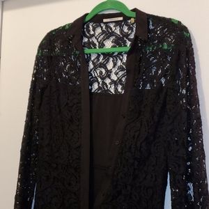 Very sexy real TAHARI BLACK LACE DRESS